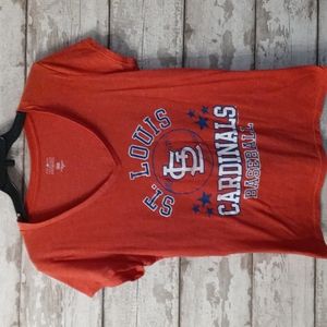 St.Louis Cardinals Red V Neck T Shirt Size XL
